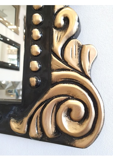 Ayna Denizi Lady Black Gold Model Siyah Altın Renk Dekoratif Ayna Altın - Siyah
