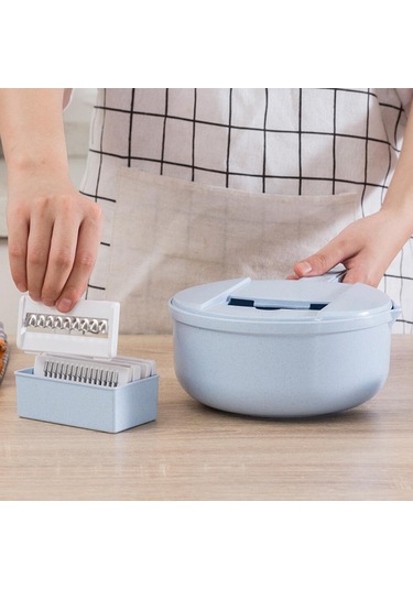 Homyl Çelik Bıçaklı Sebze Kesici Meyve Dilimleyici Patates Mavi