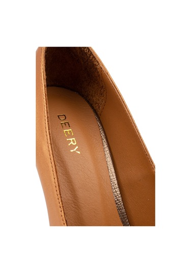 Deery Hakiki Deri Bronz Rengi Stiletto Kadın Topuklu Ayakkabı - D2029zbrnm01 Bronz