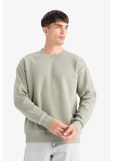 Defacto Relax Fit Bisiklet Yaka Kalın İçi Yumuşak Tüylü Basic Düz Sweatshirt T5139az25augn931 Yeşil Defacto Relax Fit Bisiklet Yaka Kalın İçi Yumuşak Tüylü Basic Düz Sweatshirt T5139az25augn931 Yeşil
