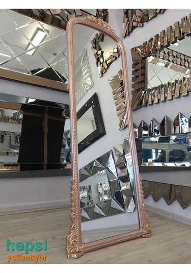 Matmazel Model Rose Gold Altın Renk Varaklı Ayaklı Boy Aynası