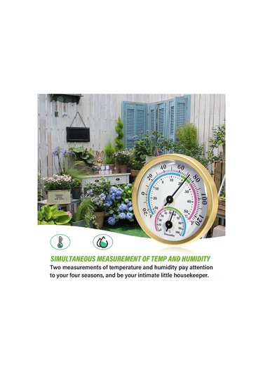 Skycity Altın Renkli Kompakt Oda Sıcaklık Nem Ölçer - Duvar Montajlı, Pil Gerektirmeyen Ev Ofis Serinlik Kontrol Cihazı