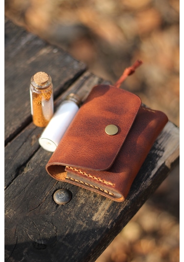 Kişiye İsme Özel Maia Kamp Outdoor Deri Baharatlık Tobacco Çok Renkli