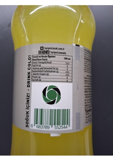 Sarıyer Limonata Şekersiz 1 Lt X 6 Adet
