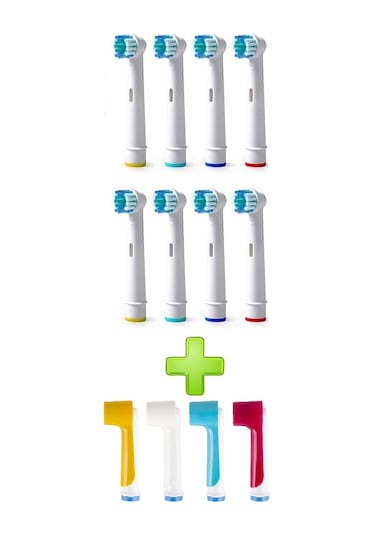 Oral-B Şarjlı Diş Fırçası Uyumlu 8 Adet Yedek Başlık 4 Adet Kapak