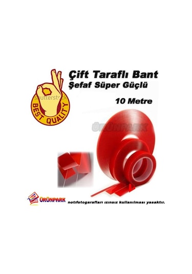 Akrilik Şeffaf Süper Güçlü Çift Taraflı Bant 10 Metre 1 Cm X 10 Metre