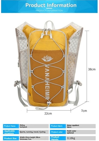 Fortunelane Gündüz/gece Spor Çantası: Su Geçirmez Nylon, Yansıtıcı, Su Bladder Uyumlu, Bisiklet İçin Çift Omuzlu - Gri Gri Gri