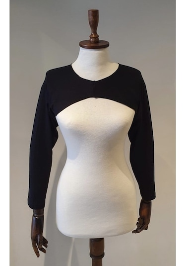 Modacanel Tesettür Içe Giyilen Siyah Uzun Kol Bolero Mcblr002 Siyah