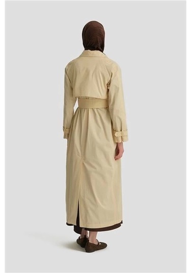 Armine Dikiş Efektli Pardesü 25y8210 Aytaşı Krem