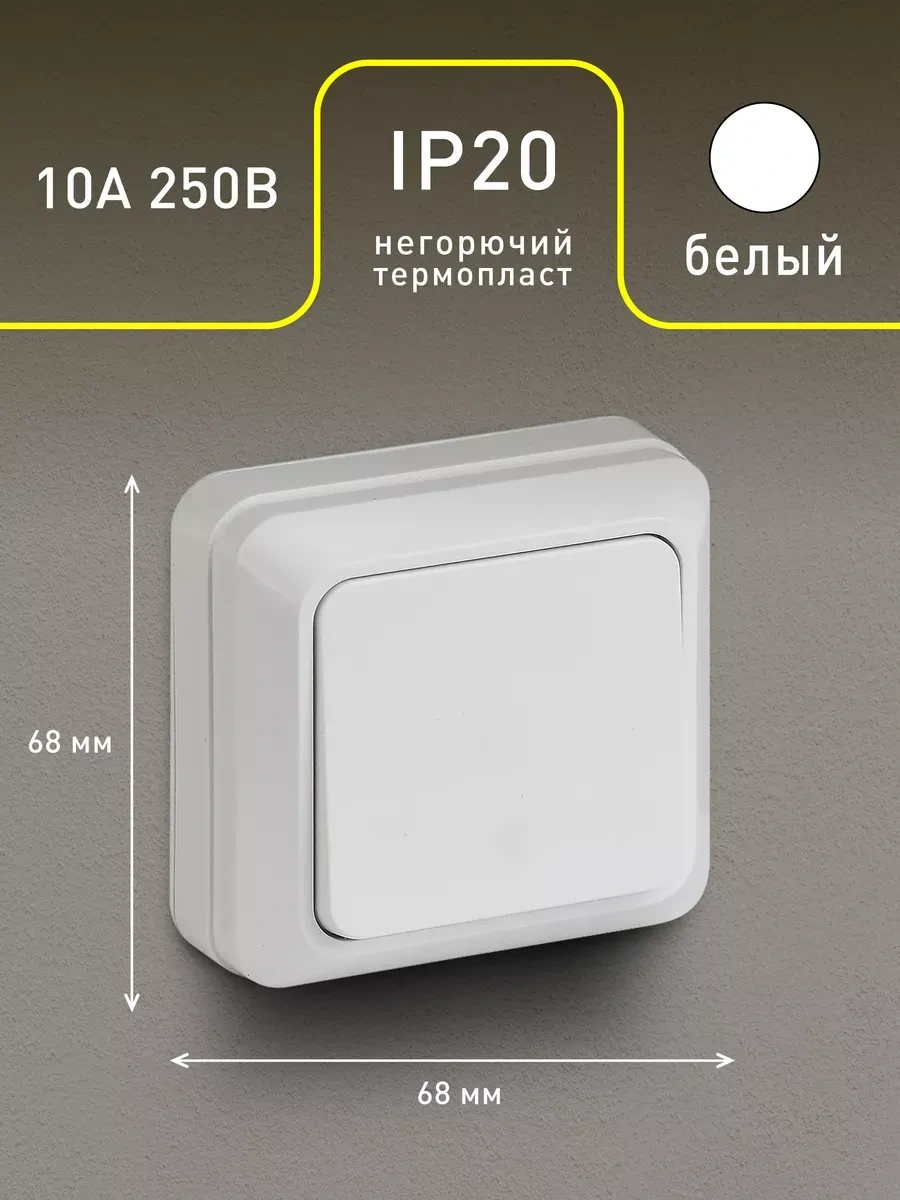 Intro Quadro 250v Tekli Düğmeli Anahtar 261824251