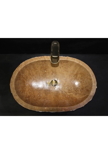 Noche Traverten Dikey Patlatma Lavabo