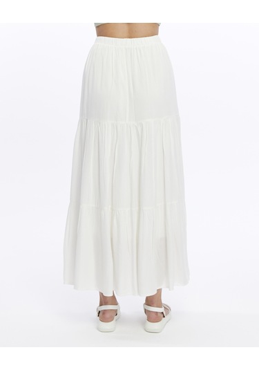 Eva Uzun Etek-3227 Ekru