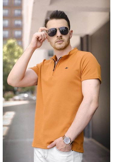 Roderick Hakim Yaka Petek Kumaş Yarım Fermuarlı Erkek Tshirt