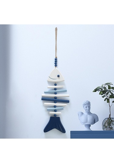 Suntek Deniz Temalı Pratik Çok Amaçlı Ahşap Balık Heykeli 65x17cm
