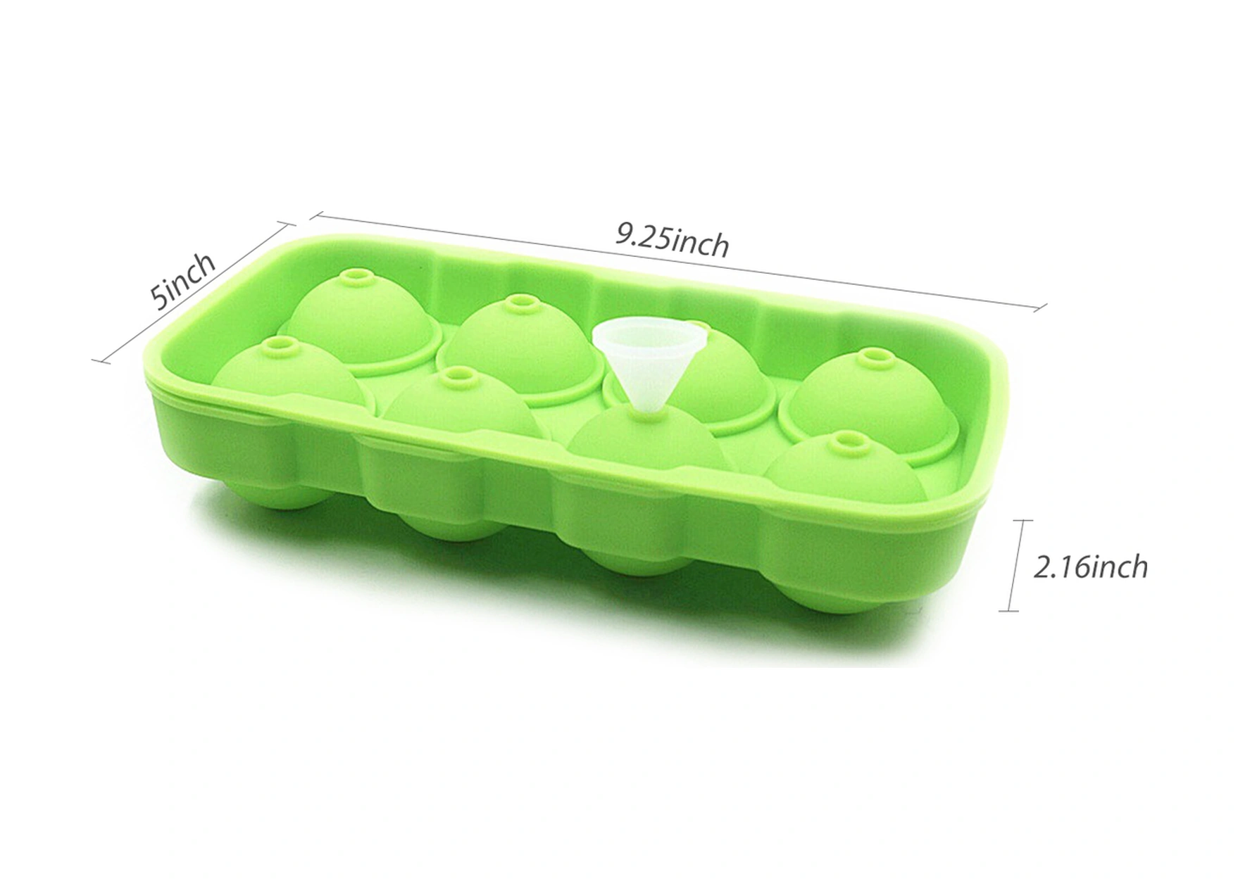 Kosona Yeşil 8 Hücre Silikon Buzluk, Geri Kullanalabilir, Kapağı Var, Kolay Buz Çıkarımı, Kokteyl Ve Kahve İçin Çok Renkli