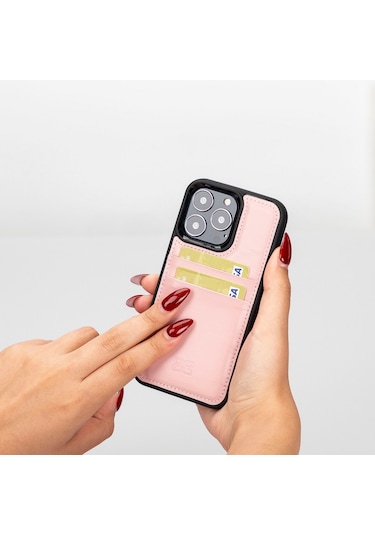 Bouletta Apple Uyumlu iPhone 13 Pro Deri Arka Kapak Fxcp Nu2 Pembe