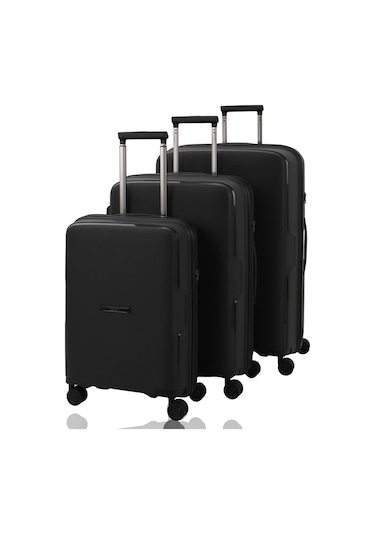 Baggaj V2408 Policarbon Valiz Siyah Set