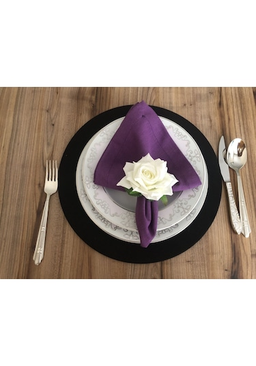 Mor Kumaş Peçete 6 Adet 40x40 Cm Çok Renkli