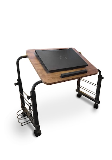 Yükseklik Ve Genişlik Ayarlı Eğimli Tekerlekli Laptop Sehpası Atlantik Çam