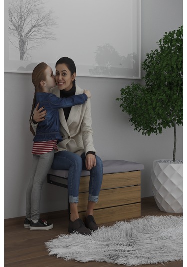 Mimoza Çok Amaçlı Döşemeli Tabure Ceviz