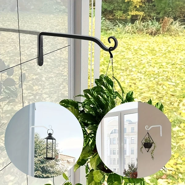 Gateesat 4 Adet Beyaz İskandinav Tarzı Metal Askılı Kuş Yemliği Ve Saksı Askısı