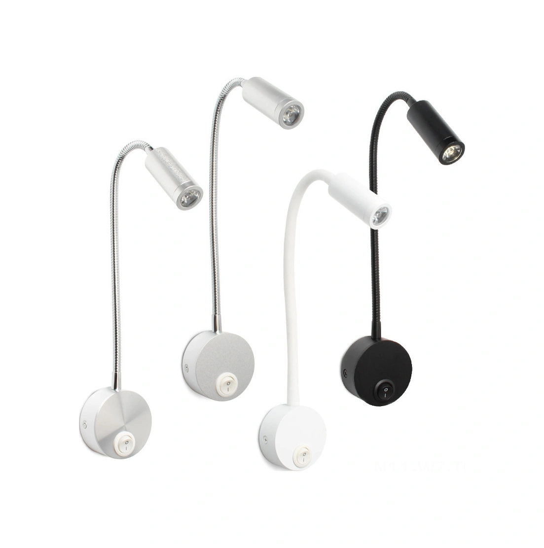 Wezone Siyah 3w Led Boyunlu Duvar Lambası, Islak Beyaz Işık, Okuma Için, Otel/yatak Odası, Anahtarlı Siyah