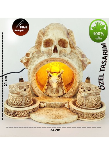 Kurukafa Işıklı Geri Akış Tütsülük Naturel