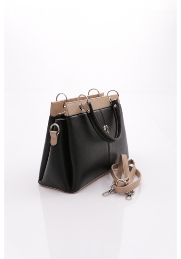 Dgn 1002 Kadin Kolonlu Omuz Ve Kol Çantasi 1002-2611-R1705 Siyah - Vizon