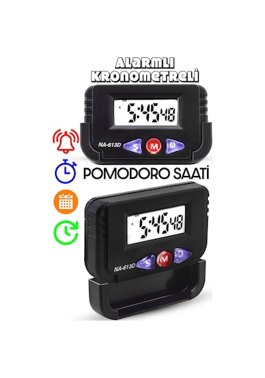 2li Set Şarjlı Masa Lambası + Kronometreli Öğrenci Saati Renk Ayarlı Ders Çalışma Okuma Lambası Q108 Beyaz