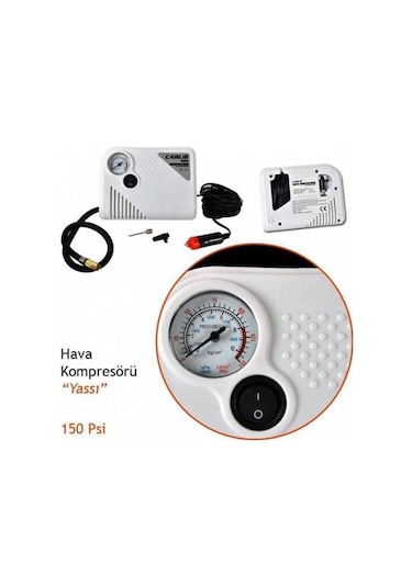 Oto Araç Mini Kompresör Hava Kompresörü 12 V 150 Psı Yassı Lastik Şişirici Taşınabilir