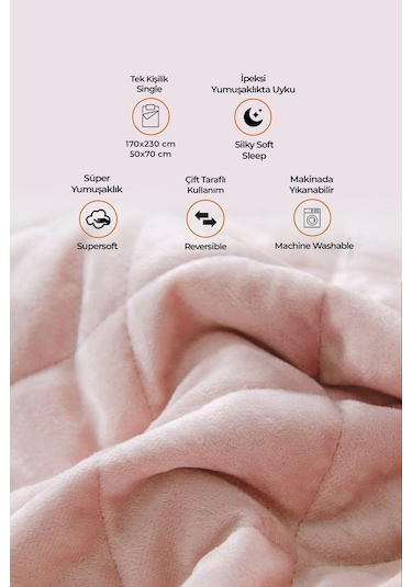 Evlen Home Kapitone Kadife Yatak Örtüsü Seti Tek Kişilik Supersoft 2 Parça Yumuşak Elyaf Dolgulu Pudra Bej