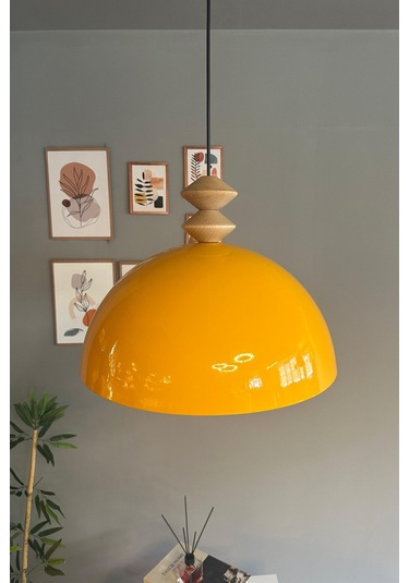 Linate Sarı Q Kafa Başlık Avize Tekli Sarkıt Salon Kuaför Dekoratif Aydınlatma SARI