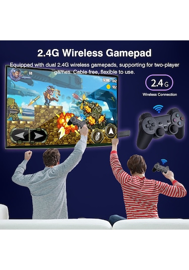 Vkemall 1080p Video Oyun Çubuğu Konsolu Çift 2.4g Kablosuz Kontrol Cihazı Oyun Kumandası