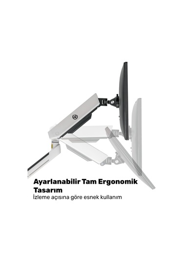 Npo Std54024hlw Elysium 27"-35" Amortisörlü Rgb Profesyonel Gaming Vesa Çift Kol Monitör Tutucu