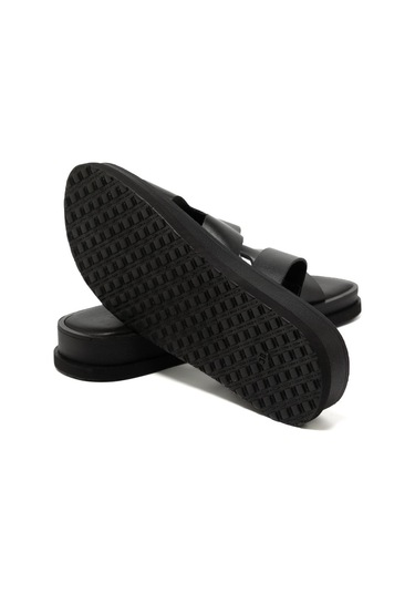19 Black Terlik Kadın 26224 Myconian 2025 Greek Sandal Siyah