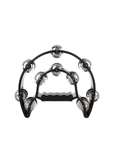 Midex Tf-26bk Çift Sıra 10 Zilli Siyah Tef Tamburin El Kavrama Aksamlı