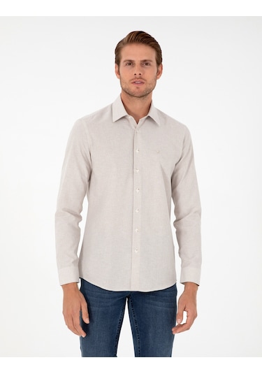 Pierre Cardin Erkek Bej Gömlek Desenli 50297468-vr011 Bej