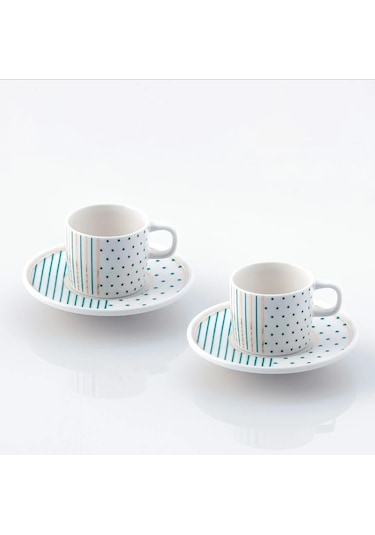 Güral Porselen Mental 12 Parça Kahve Fincan Takımı 6548 Beyaz