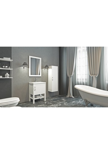 Helen 65 Cm Banyo Dolabı-Beyaz (Boy Dolap Hariç )