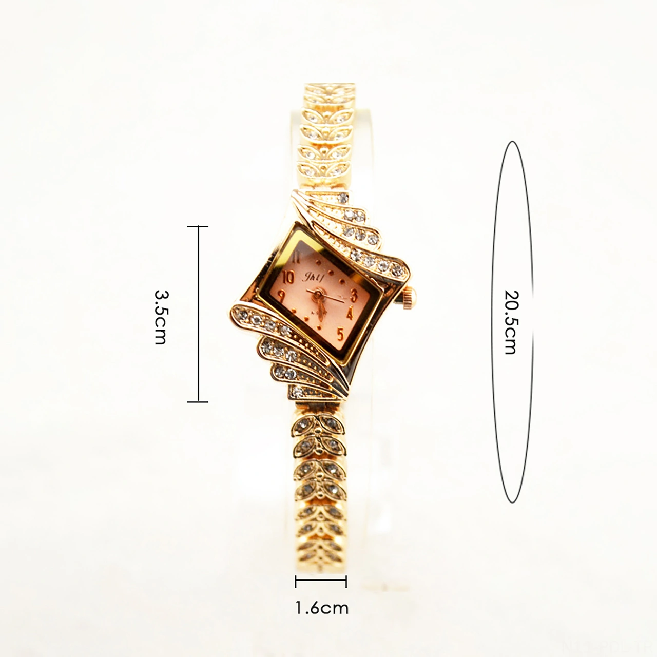 Padalink Kadınlar İçin Zircon Taşlı El Bileklik Saati - Moda Quartz Kol Saati, Gençler Ve Öğrencilere Uygun, Altın Arka Planlı, Dayanıklı Tasarım Diğer