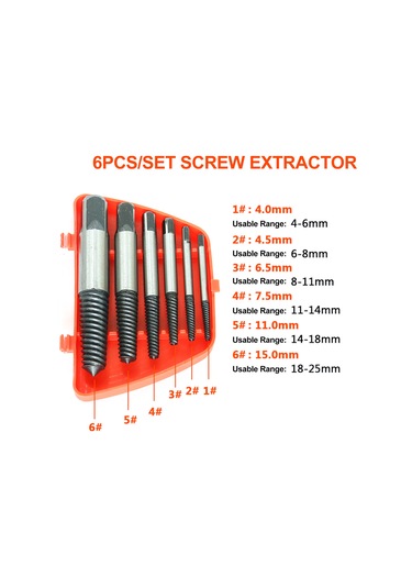 6 Adet/takım Vida Çıkarıcı Tırtıklı Dişli Kare Kafa
