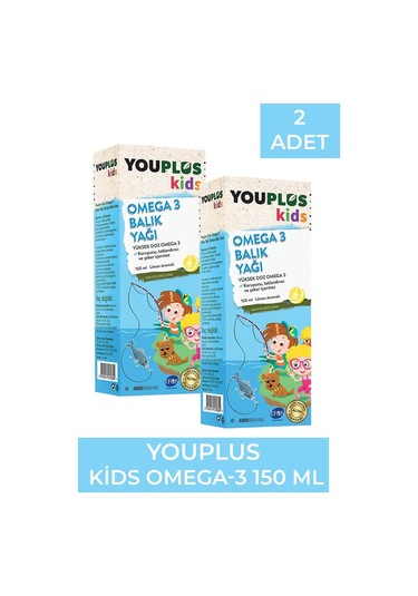 Youplus Kids Omega 3 Balık Yağı 2 x 150 ML