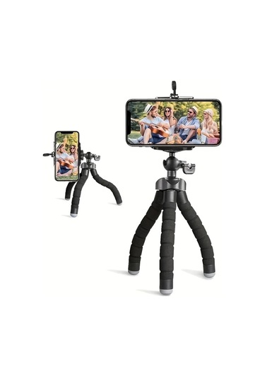 Chenkestoreone Siyah Tutucu 1 Adet Ahtapot Telefon Ve Kamera Sehpası Dayanıklı Katlanır Ayaklı Masaüstü Desteği Siyah Tutucu