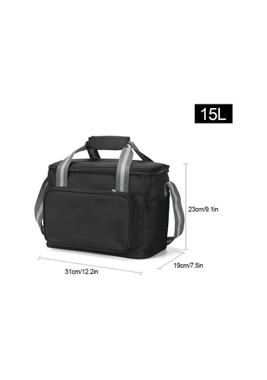 Yaozixa 15l Sıcak-soguk İzolasyonlu Oxford Bezi Çanta, Su Geçirmez Peva Fosforlu, Kamp-piknik-bbq İçin, Kol Ve Omuz Askısı, Çoklu Cep, Dayanıklı Kırmızı