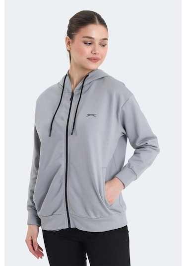 Slazenger Kathleena 2 Li Set Kadın Sweatshırt Gri - Mor