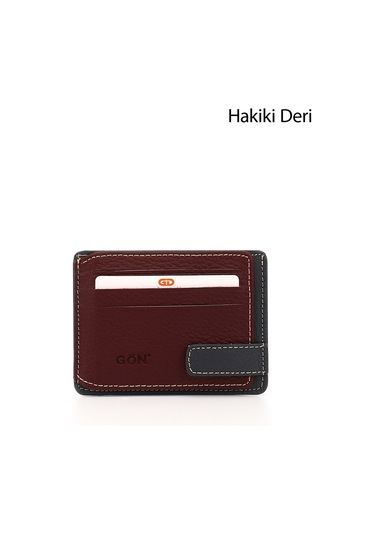 Gönderir Bordoya Antrasit Gön Hakiki Deri Unisex Kartlık 06521 Bordo