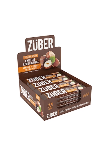 Züber Glutensiz Kakaolu & Fındıklı Meyve Tatlısı 12 x 40 G