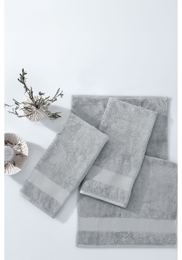 Yataş Essentials 3'lü El / Yüz / Baş Havlu Seti Gri - 50 x 90 CM Gri