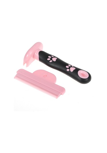 Vkemall Pembe Kedi Tüy Tarzı - Tangle Ve Dökülen Tüyü Kaldıran, Kuru Alt Tüyü Temizleyen, Deri Masajı Veren Ergonomik Kedi Bakımı Aleti