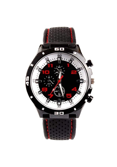 Spor Saat Askeri Pilot Havacı Ordu Tarzı Siyah Silikon Erkek Saati Diğer